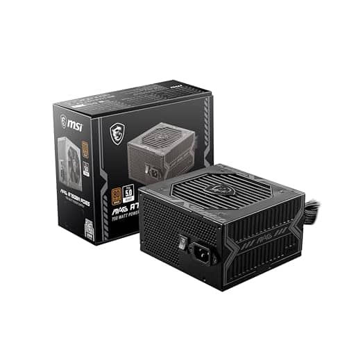MSI MAG A750BN PCIE 5 Gaming Power Supply - PCIE 5.0 Ready - 80 Plus BronzeCertified 750w - Compact Size - ATX PSU