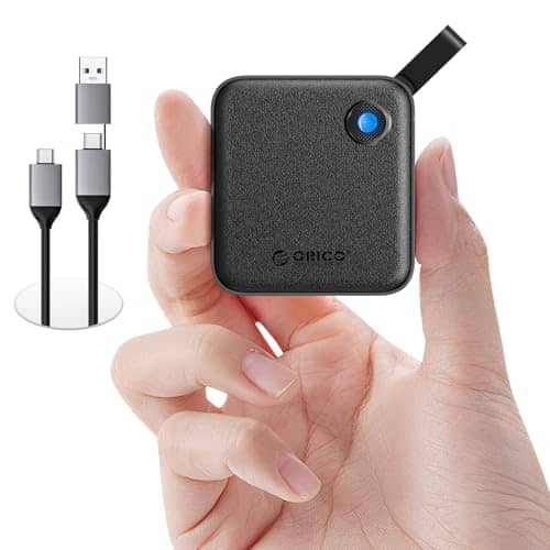 ORICO 512GB Portable SSD with 2 in 1 USB C/A Cable, Up to 460MB/s,Black