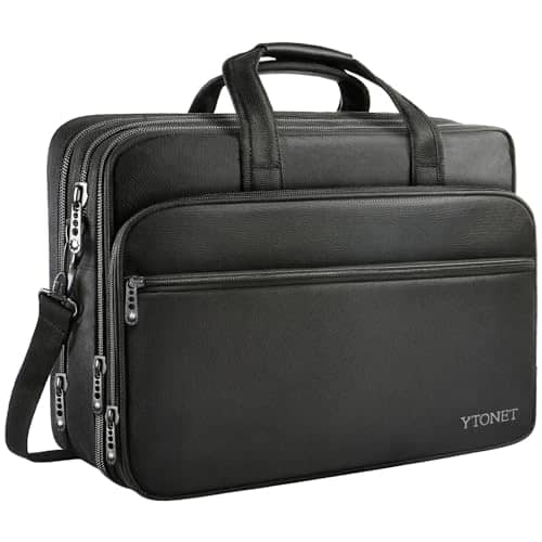 18 Inch Laptop Bag, Extra Large Briefcase for Men Women, Expandable Multifunctional Laptop Case, Water Resistant Computer Bags Fit 18 17.3 Inches Gaming Laptop, Notebook for Business Travel, Black