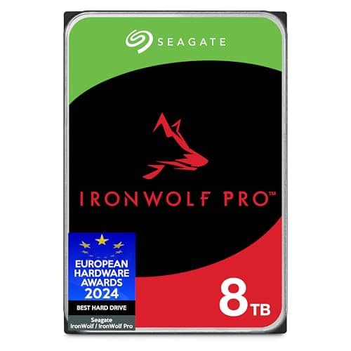 Seagate ST8000NT001 IronWolf Pro 8TB Enterprise NAS Internal HDD Hard Drive – CMR 3.5 Inch SATA 6Gb/s 7200 RPM 256MB Cache for RAID Network Attached Storage, Rescue Services - FFP (ST8000NTZ01)