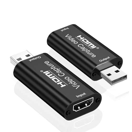 GoodTool 4K HDMI Video Capture Card, Portable Audio Video Capture Cards, HDMI to USB 2.0 Record Capture Device, for Streaming, Live Broadcasting, Video Conference, Teaching, Gaming (USB2.0)
