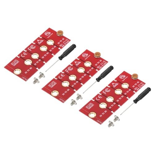 PATIKIL M2 NVME SSD Extended Adapter Card Transfer 2230 2242 2260 2280, 3Pcs M.2 Extension Adapter Change to Long Size with Screwdrivers for Home Office Internet Cafes, Red