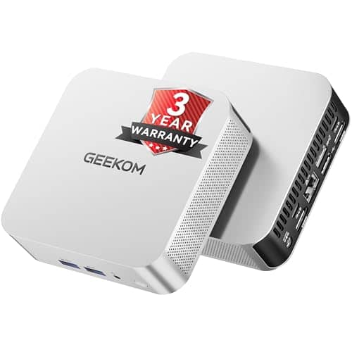 GEEKOM A6 Mini PC with AMD Ryzen 7 6800H, 16GB DDR5 RAM(Upgradable, Not LPDDR) 512GB NVMe SSD, Compact Aluminium Design Windows 11 Desktop Computer for Home/Business, USB4/8K/Wi-Fi 6E/BT 5.2/SD Slot