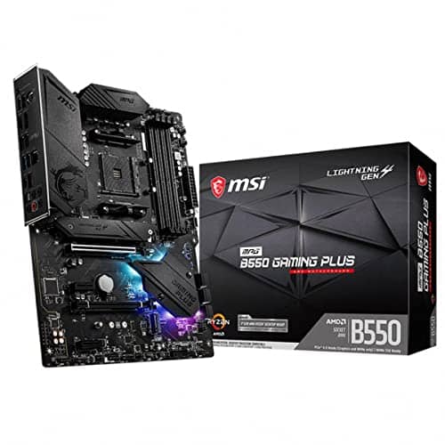 MSI MPG B550 Gaming Plus Gaming Motherboard AMD AM4 DDR4 PCIe 4.0, SATA 6Gb/s M.2 USB 3.2 Gen 2 HDMI/DP ATX 7C56-003R