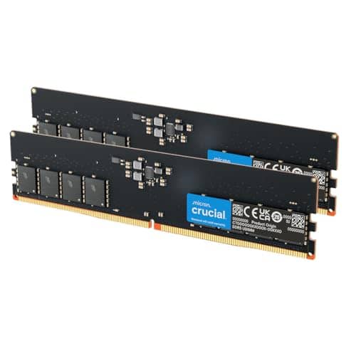 Crucial DDR5 RAM 32GB Kit (2x16GB) 5600MHz, Desktop Computer Memory, High Performance RAM (or 5200MHz, 4800MHz), CL46 - CT2K16G56C46U5