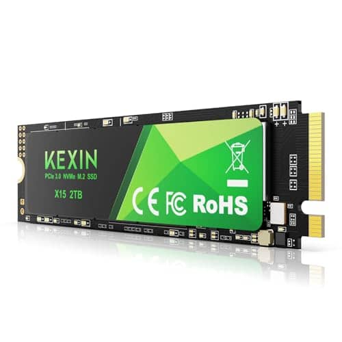 KEXIN SSD M.2 NVMe Internal SSD 2TB M.2 2280, PCIe Gen 3.0, up to 3500 MB/s Read, 3000 MB/s Write, Internal Solid State Drive Compatible with Laptop,PC,Gaming Black,2TB
