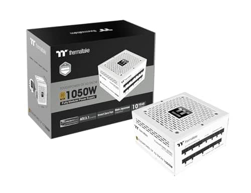 Thermaltake Toughpower GF A3 Snow Edition 1050W 80+ Gold Full Modular SLI/Crossfire Ready ATX 3.0 Power Supply; PCIe Gen.5 600W 12VHPWR Connector Included; PS-TPD-1050FNFAGU-N; 10 Year Warranty