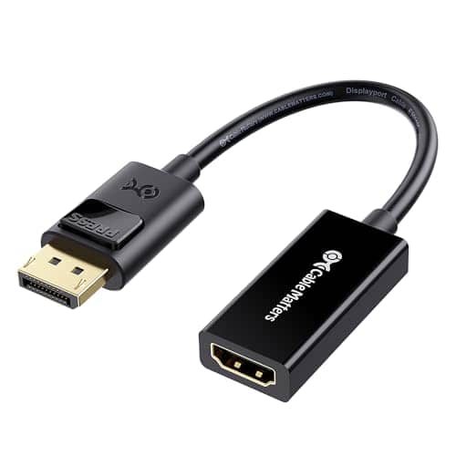 Cable Matters 2-Pack Unidirectional DisplayPort to HDMI Adapter, DP to HDMI