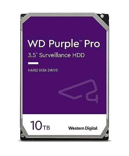 Western Digital 10TB WD Purple Pro Surveillance Internal Hard Drive HDD - SATA 6 Gb/s, 256 MB Cache, 3.5" - WD101PURP