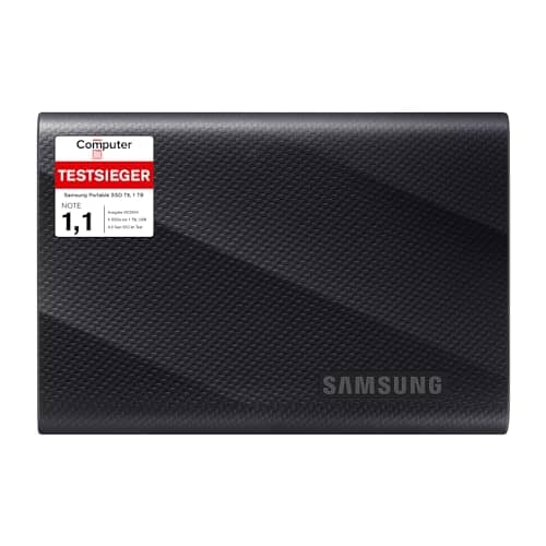 Samsung T9 Portable SSD 1TB, Up to 2,000MB/s, USB 3.2 Gen 2x2 External Solid State Drive, Up to 3 m drop resistant, for Creative professionals, YouTubers, Content creators, Mac compatible, MU-PG1T0B