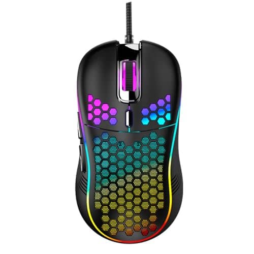 Wired Gaming Mouse Lightweight RGB USB Computer Mouse Mice Gaming Mice Ergonomic Computer Mouse Gaming for Windows PC Mac Laptop Gamer (Black)