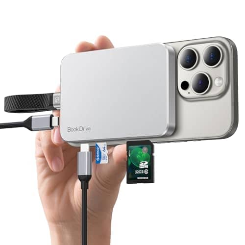 ORICO BookDrive 512GB Magnetic External SSD with SD/TF Card Reader, PD 100W Charging, Type-C Audio Interface for Laptop & USB-C Smartphone - Magsafe Portable SSD, 1000MB/s for USB 3.2 Gen2-P10PRO