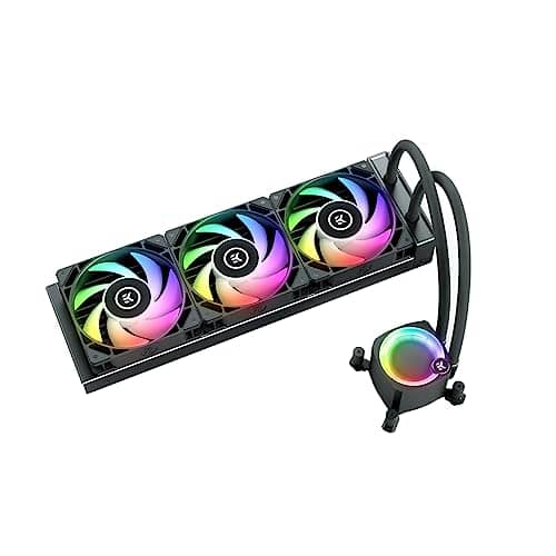 EK Nucleus AIO CR360 Lux D-RGB All-in-One Liquid CPU Cooler with EK FPT Fans, Water Cooling Computer Parts, 120mm Fan, Compatible with Latest Intel & AMD CPUs