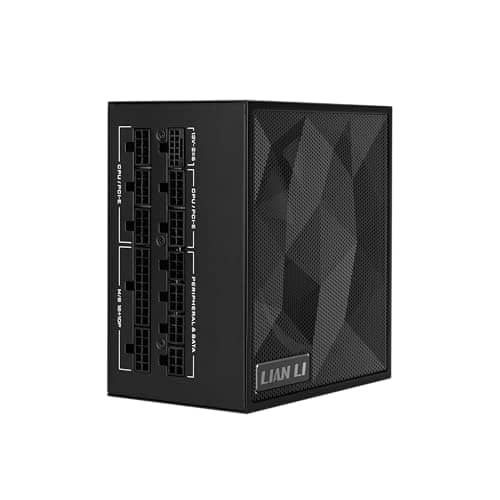 Lian Li SX1000P Platinum Compact ATX Form Factor 1000W Power Supply | 12V-2x6 Cable | ATX 3.1 PSU & PCIE 5.1 Ready - 140mm Fan - Full Modular - 10 Year Warranty - Black (SX1000P.B)