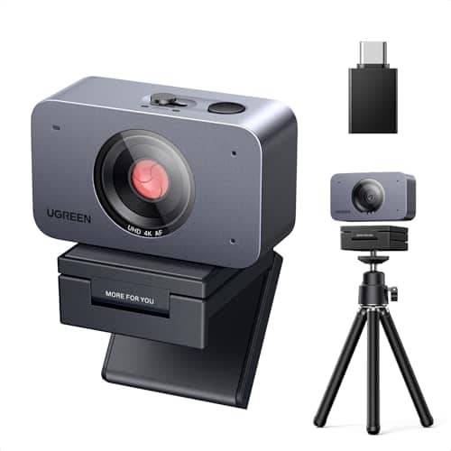 UGREEN 4K Face AE Portable Webcam with Horizontal and Vertical Switch for