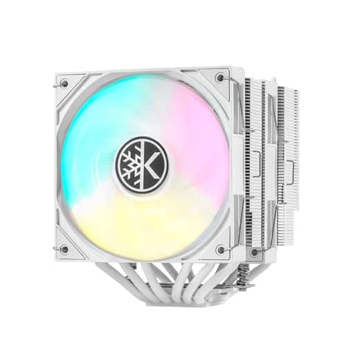 KINGCOOL Iron Wind 120 ARGB Dual Towers CPU Air Cooler for AMD Intel, White
