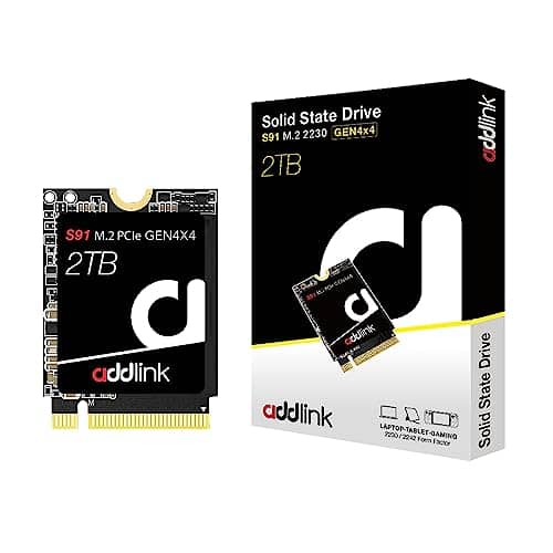 Addlink S91 2TB 2230 NVMe High Performance PCIe Gen4x4 SSD, up to 5000MB/s Read Speed, Compatible with Steam Deck, ROG Ally and Laptops, Upgrade for Gaming and Mobility - 3D NAND Internal SSD