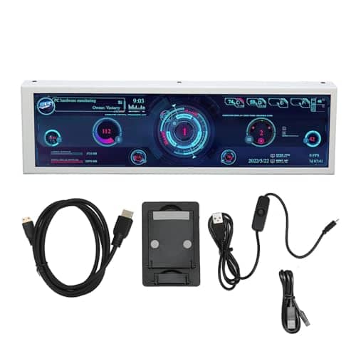 BSTiltion 8.8 Inch IPS PC CPU GPU RAM Monitor USB Powered Desktop Computer Performance Display with Aluminium Alloy Case and Theme Editor for and Systems