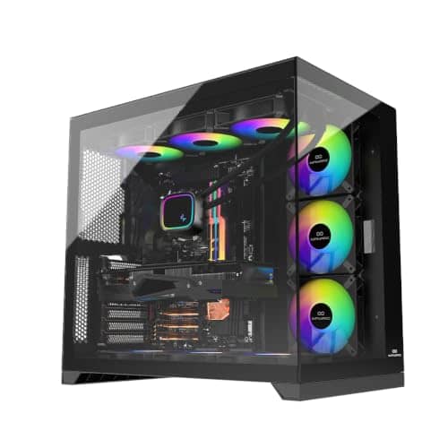INFINIARC 5070ti Gaming Desktop PC (AMD Ryzen 7, RTX 5070ti 16G GPU, 16GB DDR5 RAM, 1TB SSD, B650E Motherboard, Cube Case, 360mm Liquid Cooler ARGB, 750W Gold PSU, Windows PRO) Black