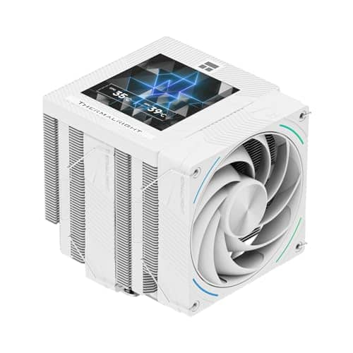 Thermalrlght Phantom Spirit 120 Vision Snow CPU Air Cooler,Desktop Heatsink Cooler with Dual PWM Fan,PC Display Screen of 3.95in-Magnetic,480x480 Resolving Power,for LGA1851/1700,AM5