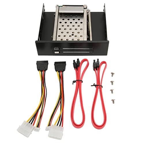 2.5 Inch Internal Hard Drive Enclosure without Tray Bay II Interface Mobile Rack Cage for 7 x 1cm Hard Drives, ABS Stainless Steel, 6 Transfer Speed