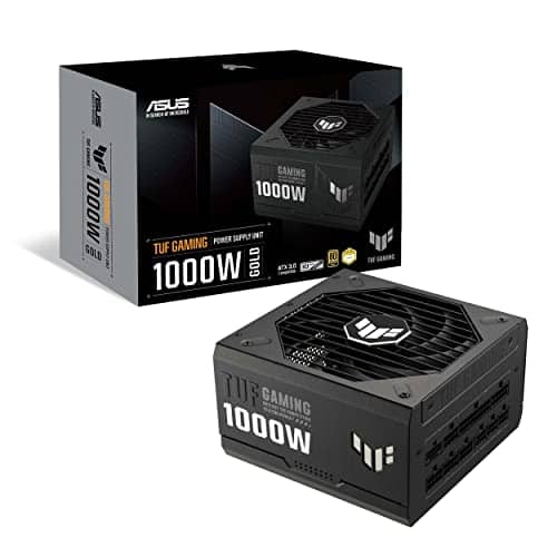 TUF Gaming 1000W Gold (1000 Watt, ATX 3.1 Compatible Fully Modular Power Supply, 80+ Gold Certified, Military-grade Components, Dual Ball Bearing, Axial-tech Fan, PCB Coating, 10 Year Warranty)