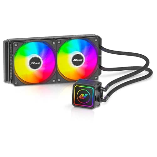 Ant Value AV240 240mm CPU Liquid Cooler/AIO - Black | Static RGB| Support Intel - LGA115X/1200/1700/1851/1366/2011/2066, AMD - FM1/FM2/AM2//AM2+/AM3/AM3+/AM4/AM5