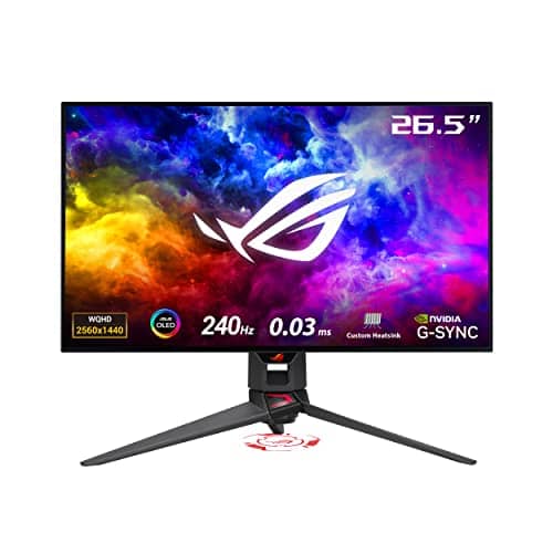 ASUS ROG Swift OLED PG27AQDM gaming monitor ― 26.5-inch 1440p OLED panel, 240 Hz, 0.03ms response, G-SYNC® compatible