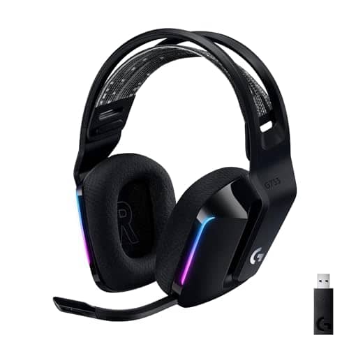 Logitech G Logitech G733 LIGHTSPEED Wireless Gaming Headset with suspension headband, LIGHTSYNC RGB, Blue VO!CE mic technology and PRO-G audio drivers - Black