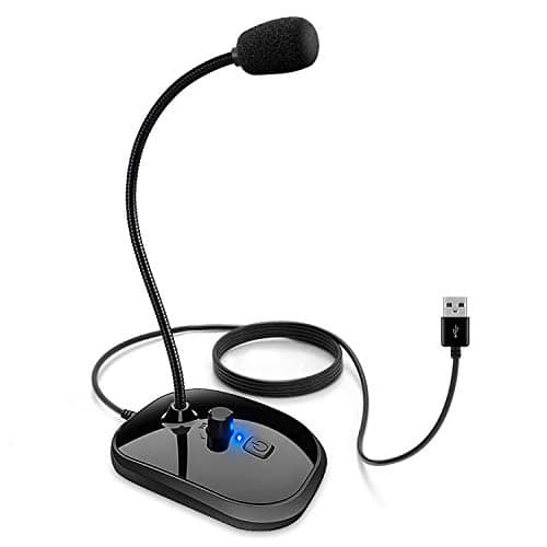 USB Microphone for PC Laptop Computer MIC with Rotary Knob Volume Control and Mute Button, Plug and Play Mic, Professional Microphone for Youtube, PS4, Dictation, Recording, Conference Call, Skype