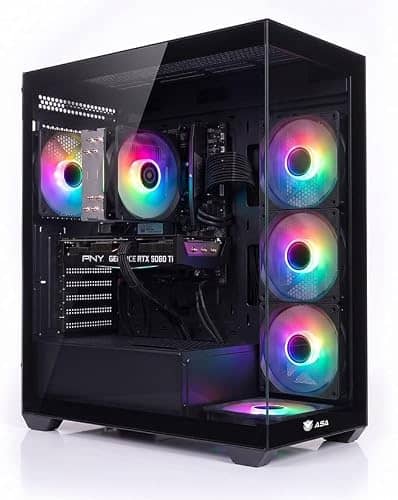 ASA Gaming PC Desktop Ryzen 5 9600X, PNY RTX 5060 Ti 8GB OC, 16GB DDR5 RAM 6000MHz, 1TB NVMe SSD, B850M-F Wi-Fi Panel, 750W Equivalent, C-Master Air Cooled