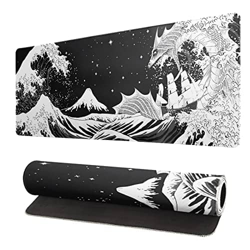 SYOSI Extended Gaming Mouse Pad, 31.5x11.8 Inch Large Mouse Mat Desk Pad, Long Computer Keyboard Mouse Mat Mousepad with 3mm Non-Slip Base and Stitched Edge for Work, Game, Office, Home