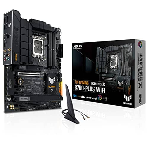 Asus TUF Gaming B760-PLUS WiFi, Intel 12th and 13th Gen, LGA 1700 ATX Motherboard, PCIe 5.0, 3xPCIe 4.0 M.2 Slots, DDR5, 2.5Gb LAN - Black