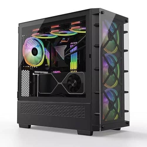 K Gaming 5070 Desktop PC, AMD Ryzen 7 7800X3D, RTX 5070 12GB OC, 32GB 6000MHz RAM, 1TB SSD, B650M Motherboard, 750W PSU, Black