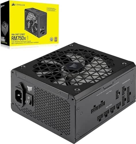 Corsair RM750x SHIFT Fully Modular ATX Power Supply - Modular Side Interface - Compliant ATX 3.0 & PCIe 5.0 - Capacitors Rated at 105°C - Efficiency 80 PLUS Gold - Black
