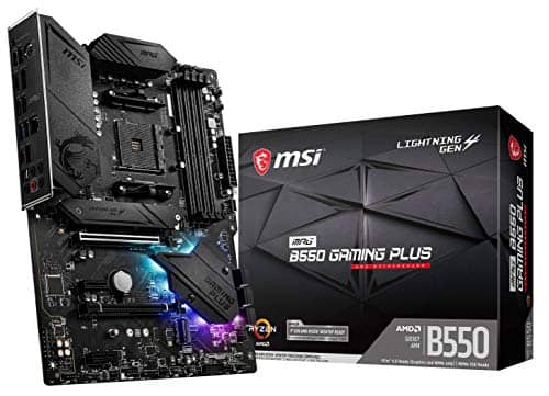 MSI MPG B550 Gaming Plus V1 Gaming Motherboard (AMD Ryzen 5000, AM4, DDR4, PCIe 4.0, SATA 6Gb/s, M.2, USB 3.2 Gen 2, HDMI/DP, ATX)