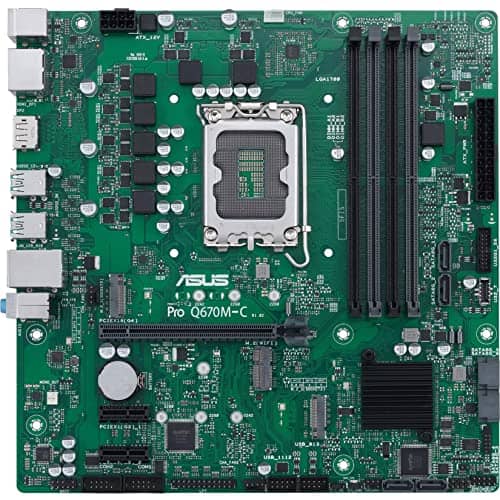 ASUS NVMe SSD M.2 slots,4 Pro Q670M-C-CSM LGA 1700 (Intel 12th Gen & Intel vPro) mATX Motherboard (PCIe 4.0, DDR5 4800, 2xNVMe SSD M.2, USB 3.2 Gen 2, Boot), Black