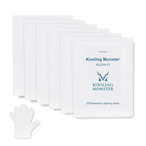 Kooling Monster KLEAN-01, Thermal Paste Remover, No Impurities Thermal Compound Cleaning Wipes, Grease Cleaner for CPU/GPU/PS4/XBOX/Heatsink, Inc. Gloves (20 Wipes)