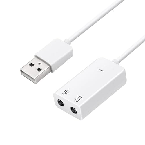 USB Sound Card Adapter External Audio Interface for 3.5mm Jack Headset and Microphone 7.1 Channel Stereo Sound Converter for Laptop PC Desktop Compatible with Windows Mac Linux and Chrome OS
