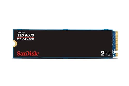 SanDisk SSD Plus 2TB M.2 NVMe SSD, Internal SSD, PCIe Gen 3, M.2 2280, easy installation, 3 Year Warranty