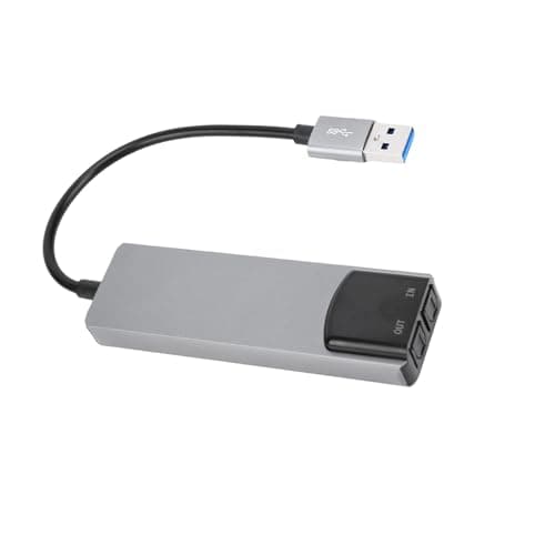 Eacam 7.1 USB Surround Sound Card External Sound Card for Laptop PC Silver, High Resolution Music for Movie Enthusiasts, Aluminum Alloy Casing