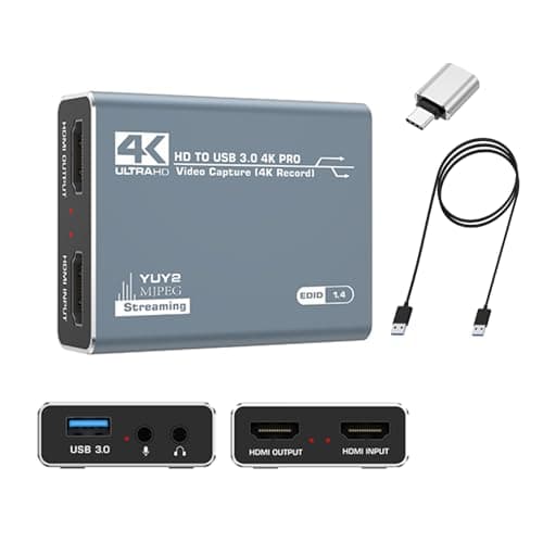 HDMI to USB 3.0 Capture Card for Streaming Work with Camera/Xbox/PS4/PS5/PC/OBS,Compatible High-Definition Capture Card with Audio for PC Mobile Gaming Camera Streaming & Recording Video Capture Box