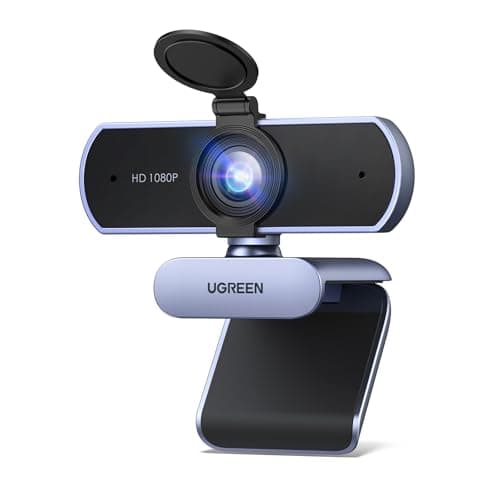 UGREEN Webcam 1080P PC Camera Streaming Via Computer Microphone Grey USB HD