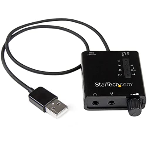 StarTech.com USB Sound Card w/SPDIF Digital Audio & Stereo Mic – External Sound Card for Laptop or PC – SPDIF Output (ICUSBAUDIO2D)