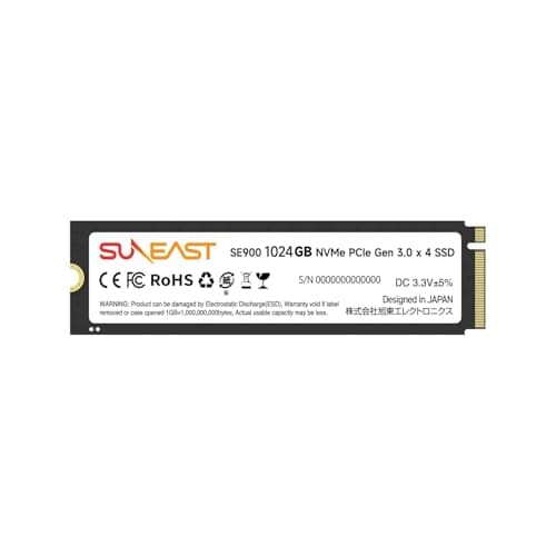 SUNEAST 1TB M.2 2280 PCIe 3.0 NVMe Gen3x4 SSD - Up to 3520MB/s Read, 2900MB/s Write, 3D NAND Flash Internal Solid State Drive for Laptop & Desktop