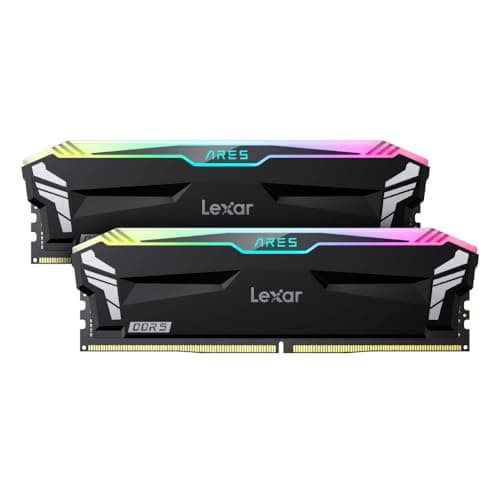 Lexar ARES RGB 32GB (2x16GB) DDR5 RAM 6400MHz CL32 Desktop Memory - Intel XMP 3.0 (Black) LD5EU016G-R6400GDLA