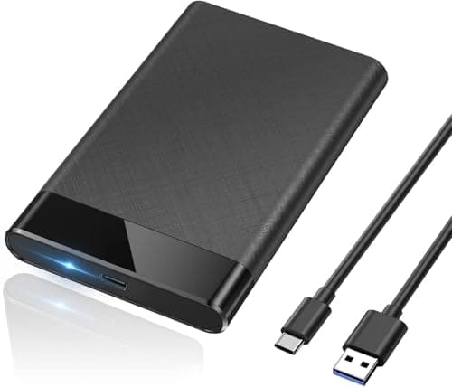 X spring Hard Disk Box, Aluminum External Hard Drive Enclosure with 10Gbps Transfer Rate, Portable SSD Case Compatible with 2.5 Inch SATA Drives for Windows Mac Linux System Backup