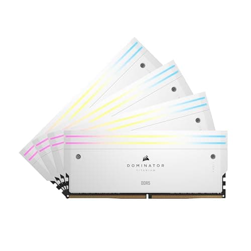 CORSAIR DOMINATOR TITANIUM 4 64GB (4 x 16GB) DDR5 6400 CL32-40-40-84 1.40V Intel XMP Memory - WHITE
