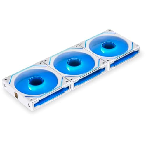 Lian Li UNI Fan SL-Infinity 120mm - Triple Pack (Reverse Blade) ARGB Fan-Daisy-Chain Design-Infinity Mirror-Cable Management-Customizable Lighting Effects w/Controller- White(12RSLIN3W)
