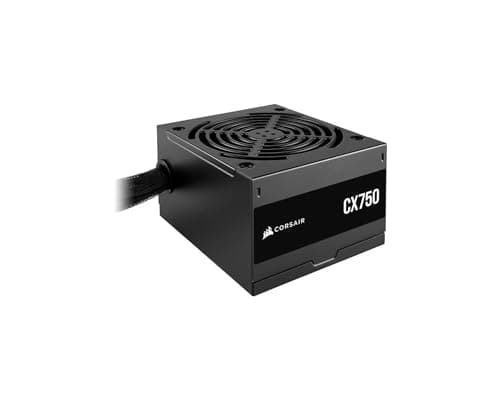 CORSAIR CX750 ATX 750W Power Supply - 80 Plus Bronze Certified - Low Noise - Sheathed Cables - Non-Modular - EU - Black